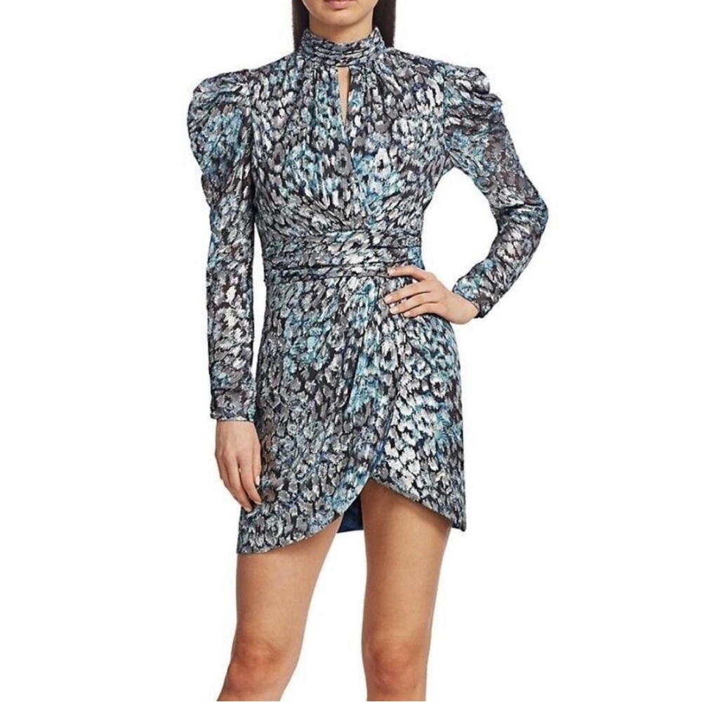 Jonathan Simkhai Jacquard Metallic Animal Print Dress - size 10 worn once